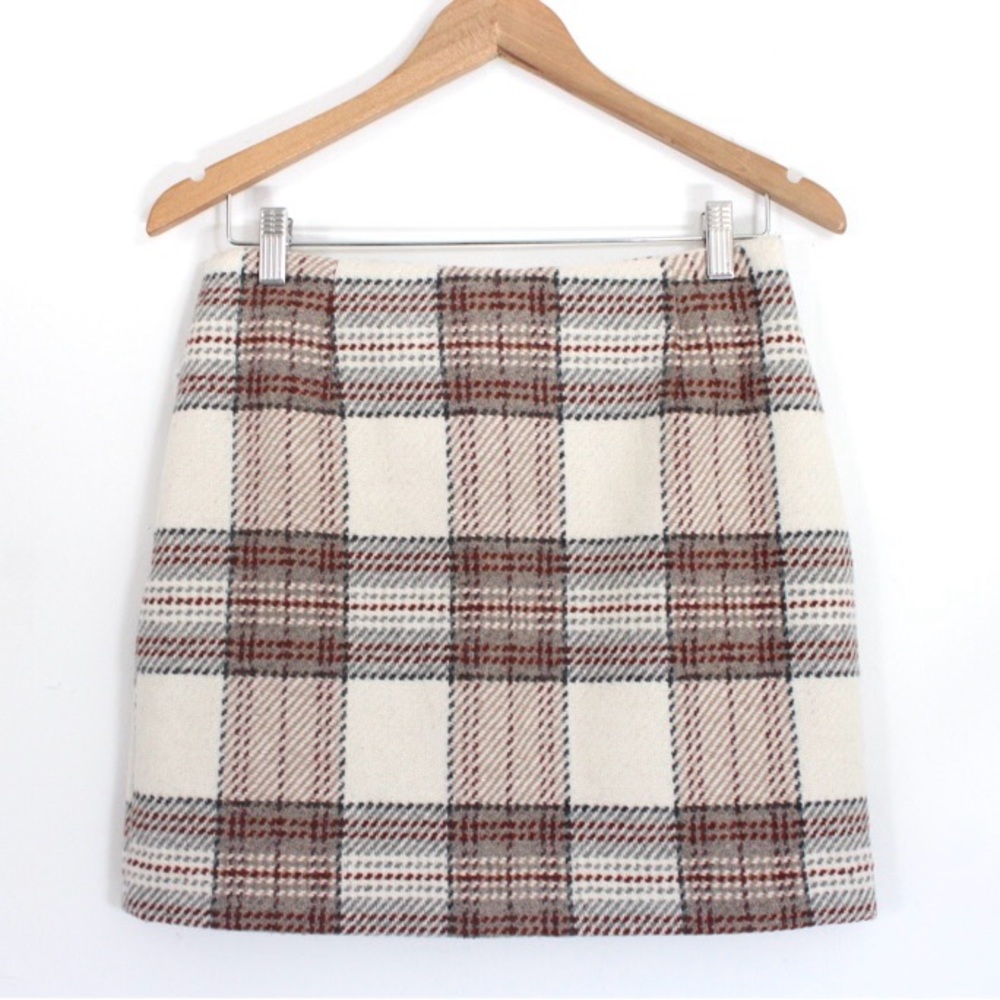 H&M Wool Blend Plaid Mini Skirt